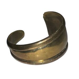 Vintage Women's Asymmetrical Brass Cuff Bracelet Rail Bangle Jewelry Accessories